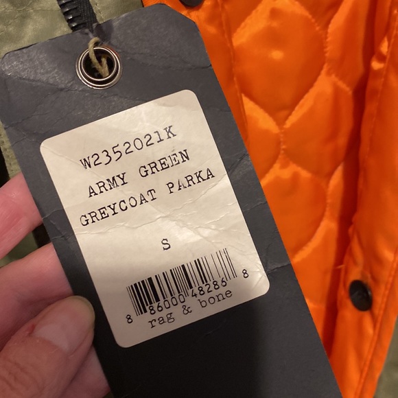 Rag & Bone Army Green GreyCoat Parka size small. New condition - Picture 4 of 11